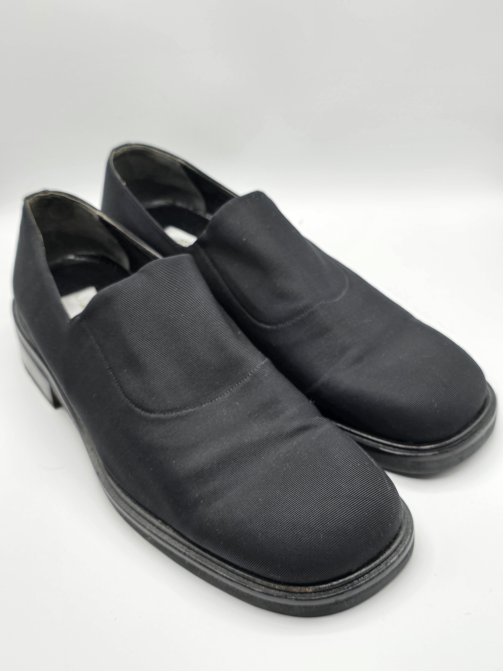 Mezlan Valparaiso Black Ribbed Fabric Formal Slip-On Loafers Size 11